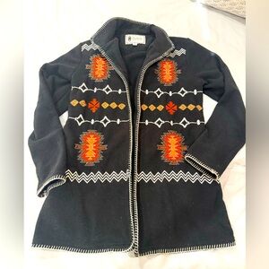 Outback Trading Company Fleece Embroidered Jacket Medium Southwestern Aztec